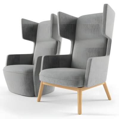 现代单人沙发 扶手椅 软包 实木腿 单椅 躺椅 单人沙发